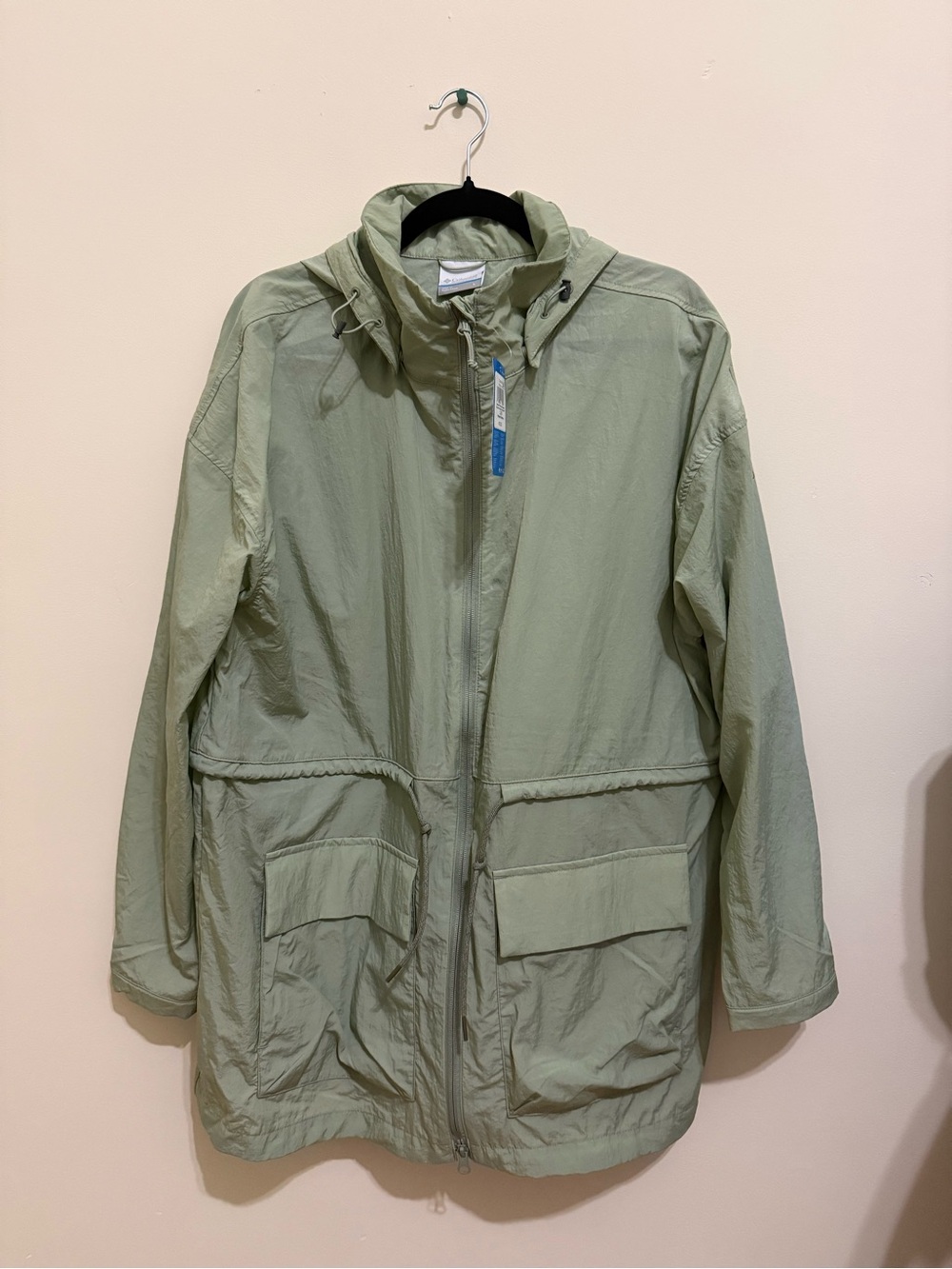 Columbia Light Green Hooded Windbreaker - Women